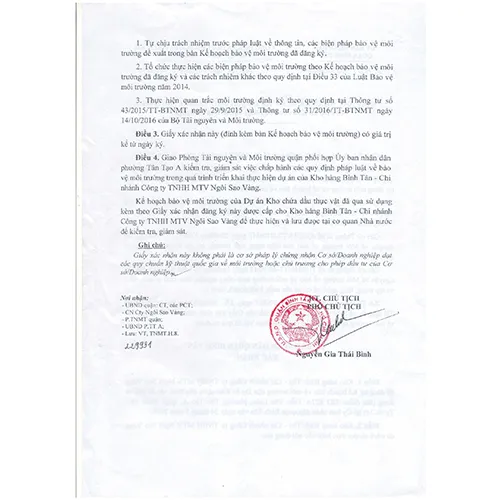 Sản phẩm bvmt 1 — Môi Trường Ngôi Sao Vàng - Công Ty TNHH Một Thành Viên Ngôi Sao Vàng — MST 0305171218