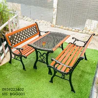 Sản phẩm bo ban ghe gang duc go cam xe ngoai troi san vuon bgg001 10212j2 — Công Ty TNHH Đúc Mỹ Nghệ — MST 0305254383