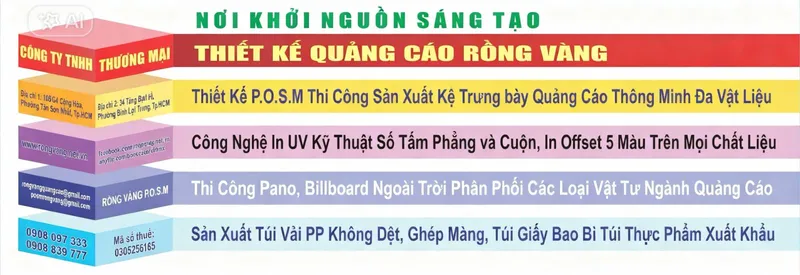 Sản phẩm copy_82FB318A AE4F 474B 8E4D 956549EAFCA8 — Bao Bì Quảng Cáo Rồng Vàng - Công Ty TNHH TM DV Thiết Kế Quảng Cáo Rồng Vàng — MST 0305256165