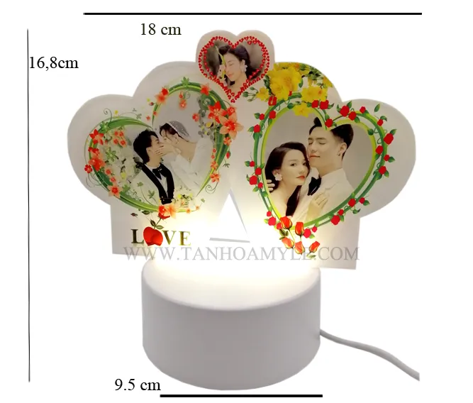 Sản phẩm led mika tim 3 — In Chuyển Nhiệt Tân Hoa Mỹ Lệ - Công Ty TNHH Tân Hoa Mỹ Lệ — MST 0305610560