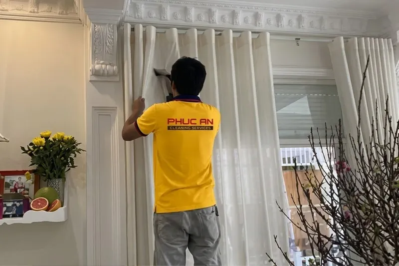 Sản phẩm dich vu giat rem cua tai phuc an — Vệ Sinh Công Nghiệp Phúc An - Công Ty TNHH Vệ Sinh Công Nghiệp Phúc An — MST 0305616636