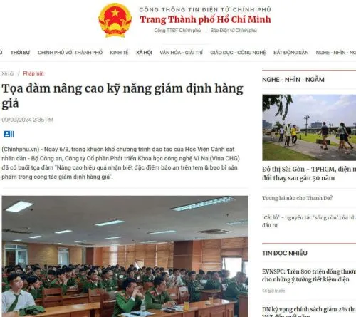 Sản phẩm Trang tin chinh thong TPHCM e1723276646828 — Công Ty Cổ Phần Phát Triển Khoa Học Công Nghệ VINA — MST 0306182501
