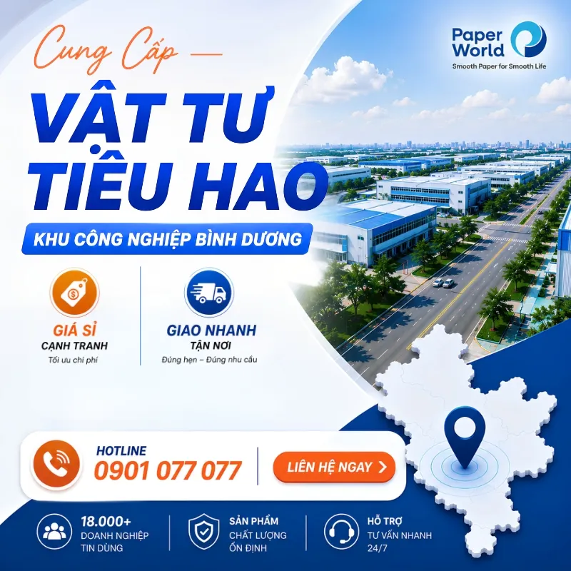 Sản phẩm vat tu tieu hao khu cong nghiep binh duong — Thế Giới Giấy - Công Ty Cổ Phần Thế Giới Giấy — MST 0308023320