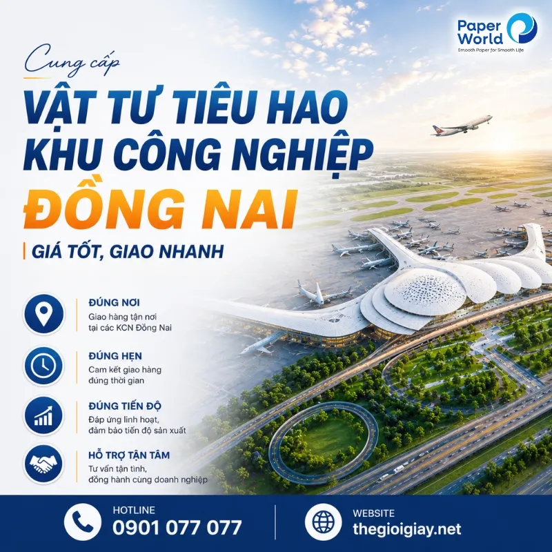 Sản phẩm vat tu tieu hao khu cong nghiep dong nai — Thế Giới Giấy - Công Ty Cổ Phần Thế Giới Giấy — MST 0308023320