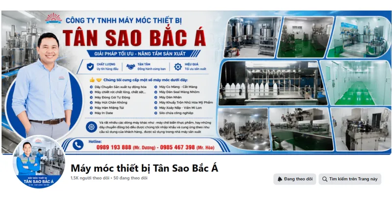 Sản phẩm chan trang — Công Ty TNHH Máy Móc Thiết Bị Tân Sao Bắc á — MST 0309077343