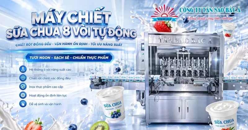 Sản phẩm may chiet sua chua 8 voi — Công Ty TNHH Máy Móc Thiết Bị Tân Sao Bắc á — MST 0309077343