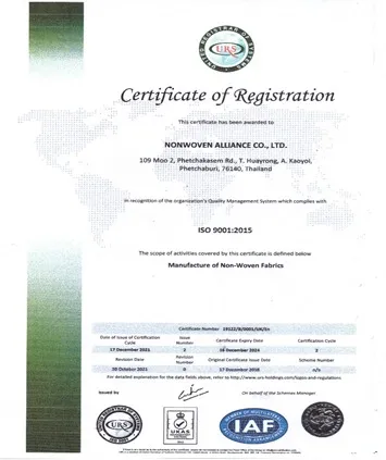 Sản phẩm cert 1_bnc — Công Ty TNHH TM Lê Minh Quân - BNC Nonwoven Vietnam — MST 0309183694