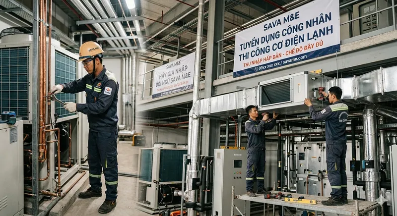 Sản phẩm savame sava tuyen dung cong nhan co dien lanh — Nhà Thầu Cơ Điện Lạnh - Công Ty Cổ Phần SAVA M.E — MST 0309556233