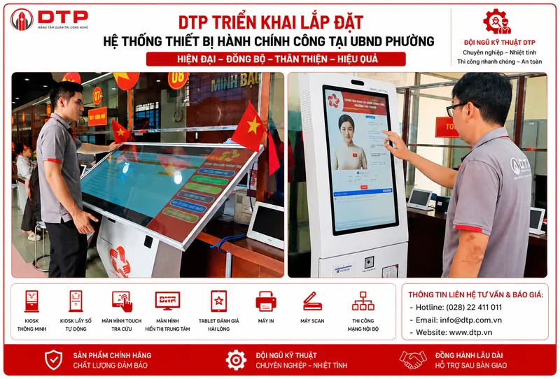 Sản phẩm dtp lap dat thiet bi kiosk thong minh cho UBND phuong — Công Ty Cổ Phần DTP — MST 0309587979