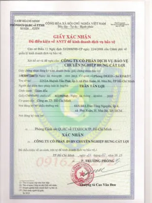 Sản phẩm 1 1 — Chi Nhánh Bình Dương - Công Ty Cổ Phần Dịch Vụ Bảo Vệ Chuyên Nghiệp Hưng Cát Lợi — MST 0309728073