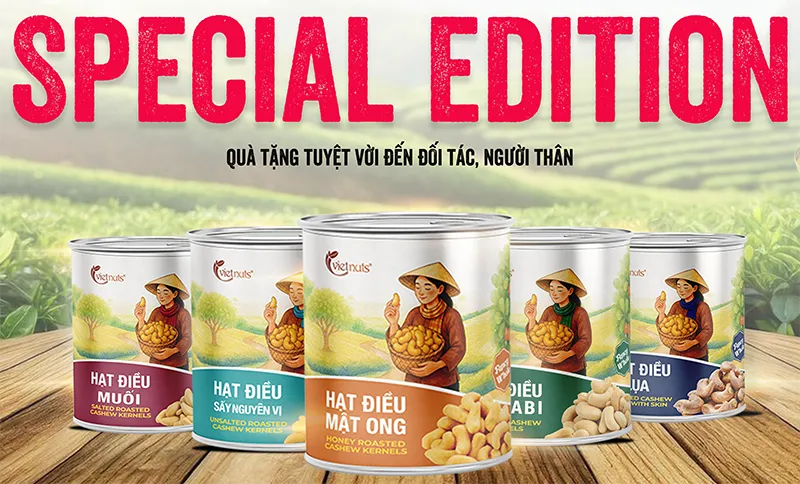 Sản phẩm qua tang hat dieu vietnuts — Công Ty TNHH Sản Xuất Thương Mại Dịch Vụ Nông Sản Thực Phẩm Hạt Việt — MST 0309878590