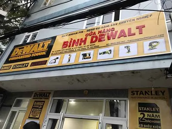 Sản phẩm gia cong lap dat bang hieu quang cao dewalt stanley khu vuc da nang va mien trung 872 1 — Xây Dựng Trí Việt - Doanh Nghiệp Tư Nhân Quảng Cáo Mỹ Thuật Trí Việt — MST 0309923613