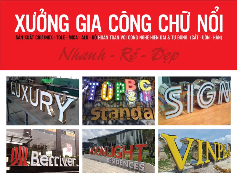 Sản phẩm xuong gia cong chu noi inox — Công Ty TNHH MTV Quảng Cáo Mỹ Thuật Song Phương — MST 0309943271