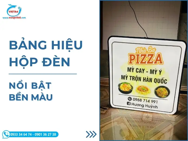 Sản phẩm bang hieu hop den 1 — Công Ty CP SX TM & DV Quảng Cáo Việt — MST 0309966180