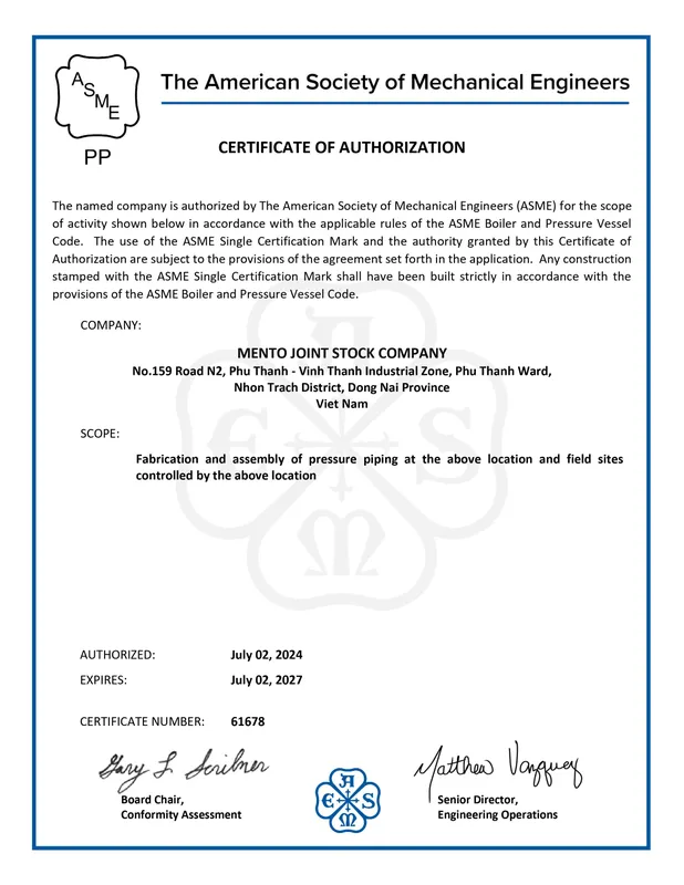 Sản phẩm 116137 bpv certs 7 7160 — Kết Cấu Thép Meto - Công Ty Cổ Phần Mento — MST 0310084828