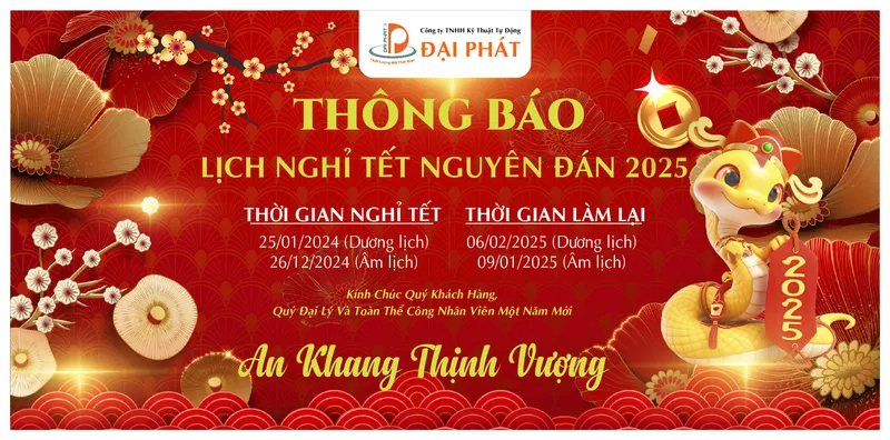 Sản phẩm T11.2024 NGHỈ TẾT NGUYÊN DÁN — Tự Động Đại Phát - Công Ty TNHH Kỹ Thuật Tự Động Đại Phát — MST 0310102555