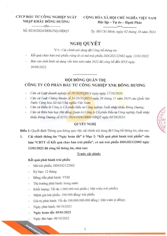 Sản phẩm dongduong 7762 — Công Ty Cổ Phần Đầu Tư Công Nghiệp Xuất Nhập Khẩu Đông Dương — MST 0310103090