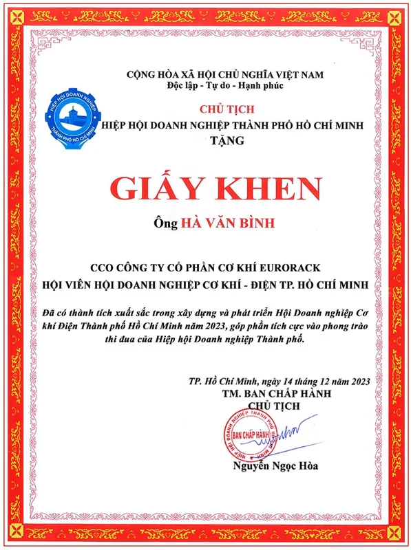 Sản phẩm Giay khenhiep hoi doanh nghiep 1 — Công Ty Cổ Phần Cơ Khí Eurorack — MST 0310150848