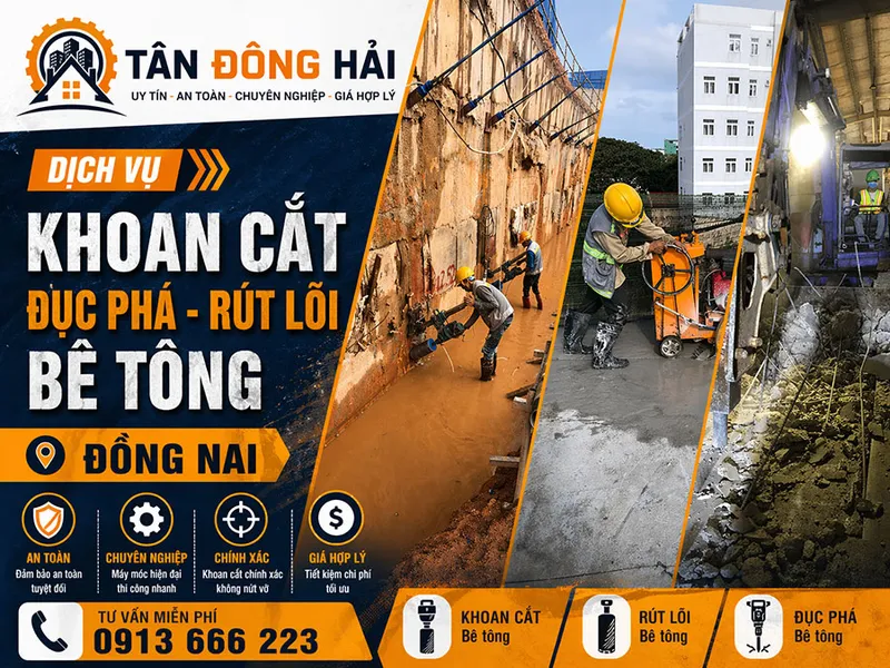 Sản phẩm khoan cat be tong dong nai tan dong hai — Công Ty TNHH Thương Mại Dịch Vụ Tư Vấn Xây Dựng Đông Hải — MST 0310212300