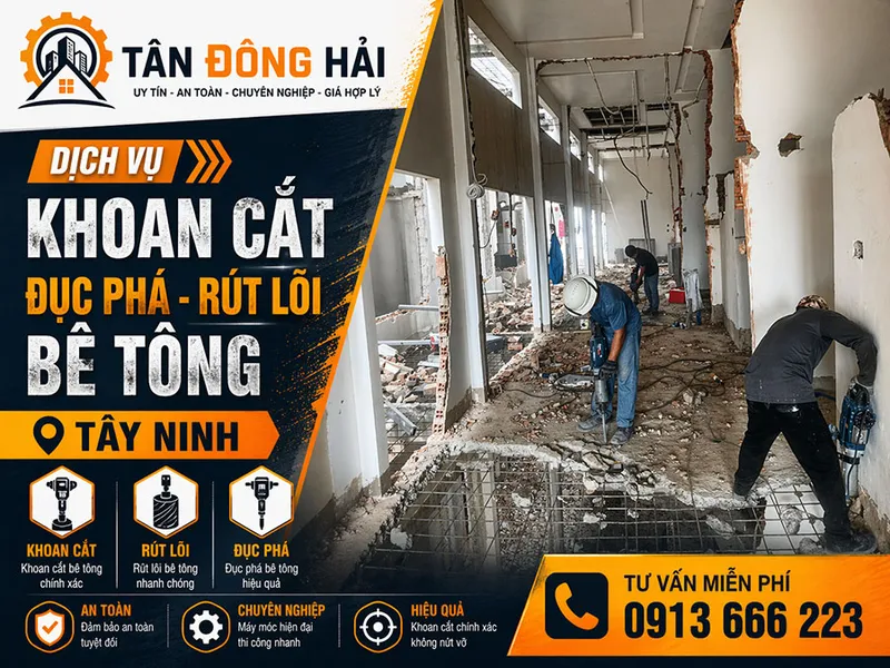 Sản phẩm khoan cat be tong tay ninh tan dong hai — Công Ty TNHH Thương Mại Dịch Vụ Tư Vấn Xây Dựng Đông Hải — MST 0310212300
