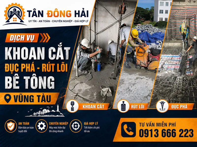 Sản phẩm khoan cat be tong vung tau tan dong hai — Công Ty TNHH Thương Mại Dịch Vụ Tư Vấn Xây Dựng Đông Hải — MST 0310212300