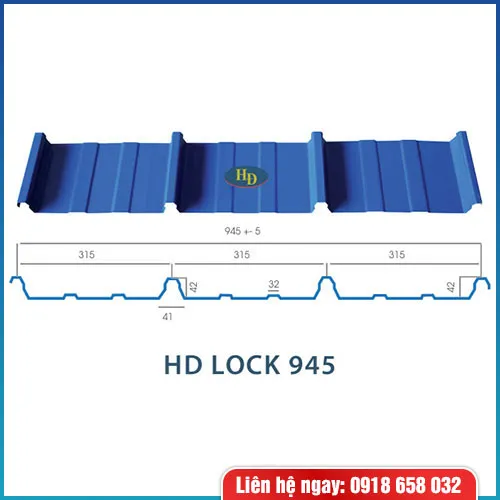 Sản phẩm ton HD Lock 945 — Tôn, Thép Hạnh Đạt - Công Ty TNHH Một Thành Viên Sản Xuất Thương Mại Hạnh Đạt — MST 0310305587