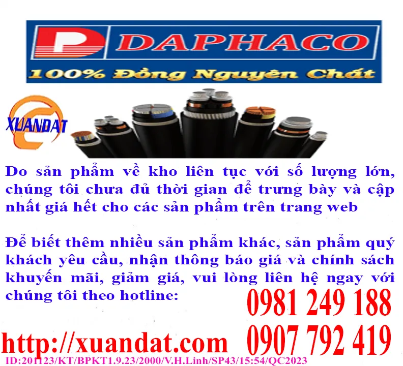 Sản phẩm Daphaco 1 — Thiết Bị Điện Xuân Đạt - Công Ty Trách Nhiệm Hữu Hạn Thiết Bị Điện Xuân Đạt — MST 0310576682