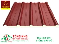 Sản phẩm ton hoa sen cach nhiet 5 song mau do do ok 247x185 — Tôn Thép Mạnh Hà - Công Ty TNHH Sản Xuất Tôn Thép Mạnh Hà — MST 0310778537