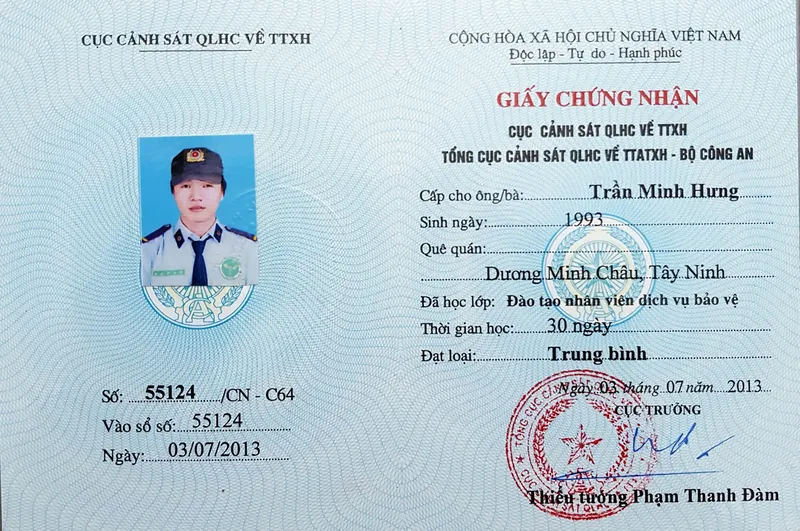 Sản phẩm 105730314193 — Công Ty TNHH MTV Dịch Vụ Bảo Vệ Chấn Hưng — MST 0311045483