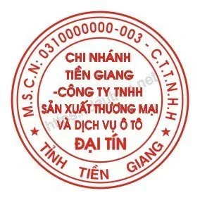 Sản phẩm khắc dấu tròn công ty mẫu 4 chi nhánh 1 — Công Ty TNHH Tư Vấn Quản Lý Minh Anh — MST 0311212494