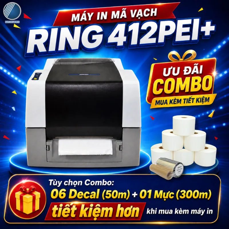 Sản phẩm may in ma vach ring 412pei kem tuy chon combo decal muc — Công Ty TNHH Thế Giới Mã Vạch — MST 0311247835