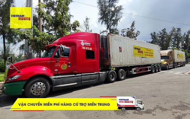 Sản phẩm xe container van chuyen mien phi hang cuu tro mien trung — Công Ty TNHH Vietnam Moving — MST 0311327008