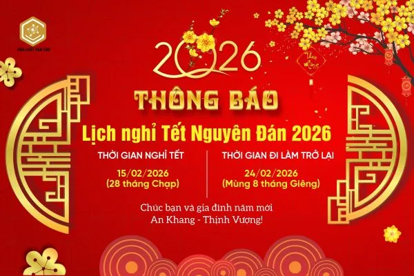 Sản phẩm Thong bao nghi tet Nguyen Dan 2026 600x400 — Công Ty TNHH Thương Mại Dịch Vụ Văn Cao — MST 0311396611