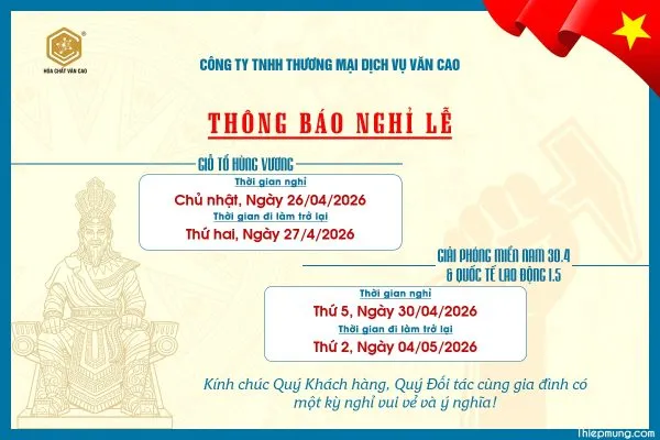 Sản phẩm Thong bao nghi le Gio to 30.4 600x400 — Công Ty TNHH Thương Mại Dịch Vụ Văn Cao — MST 0311396611