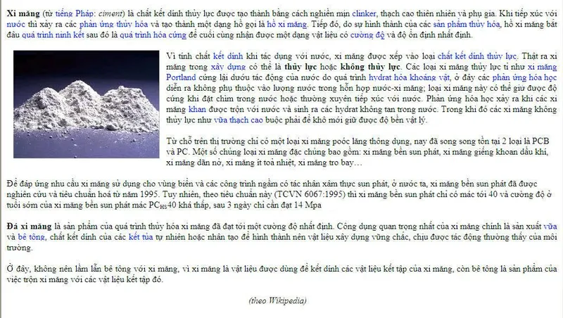 Sản phẩm ximang — Công Ty TNHH Dịch Vụ Kỹ Thuật Hà Cường — MST 0311555484