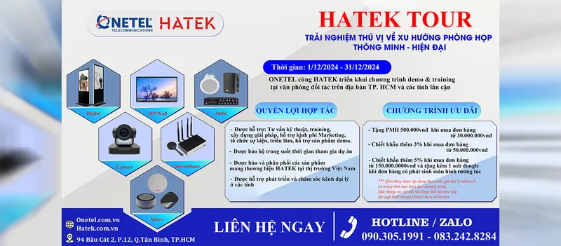 Sản phẩm hatek tour trai nghiem phong hop thong minh hien dai — Công Ty TNHH Viễn Thông Số Một — MST 0311642641