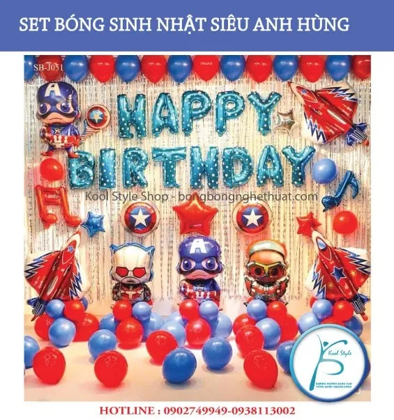Sản phẩm set bong trang tri sinh nhat chu de sieu anh hung co rem 1 — Công Ty TNHH Kool Style — MST 0311665293
