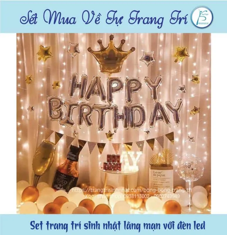 Sản phẩm bia set trang tri sinh nhat lang man voi den led — Công Ty TNHH Kool Style — MST 0311665293