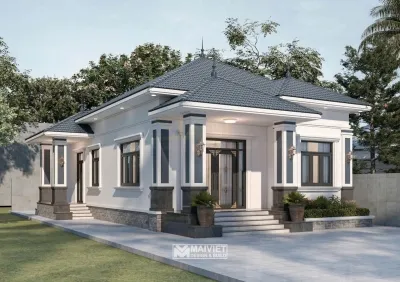 Sản phẩm mau nha cap 4 mai nhat 8x18m 3 phong ngu hien dai — Xây Dựng Mai Việt - Công Ty Cổ Phần Thiết Kế Nội Thất Và Xây Dựng Mai Việt — MST 0311831568