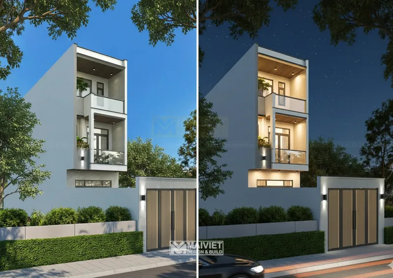 Sản phẩm mau thiet ke nha pho 2 tang 1 tum hien dai 4 phong ngu — Xây Dựng Mai Việt - Công Ty Cổ Phần Thiết Kế Nội Thất Và Xây Dựng Mai Việt — MST 0311831568