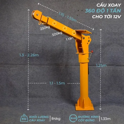 Sản phẩm product 1710312766 cau xoay 1 tan toi dien 12V — Công Ty TNHH Thiết Bị Công Nghiệp M5S — MST 0311846726