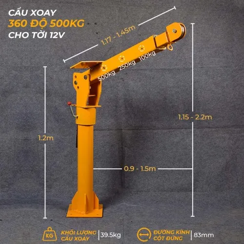 Sản phẩm product 1769420153 cau xoay 500kg toi dien 12V — Công Ty TNHH Thiết Bị Công Nghiệp M5S — MST 0311846726