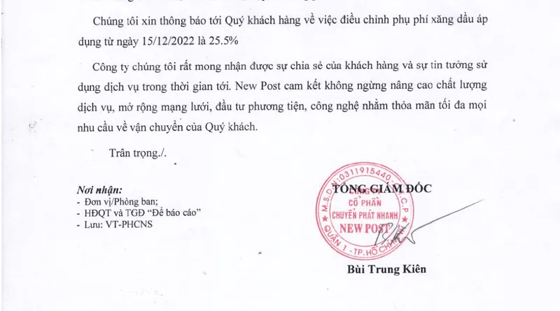Sản phẩm thum giam phu phi xang dau — Công Ty Cổ Phần Chuyển Phát Nhanh Newpost — MST 0311915440