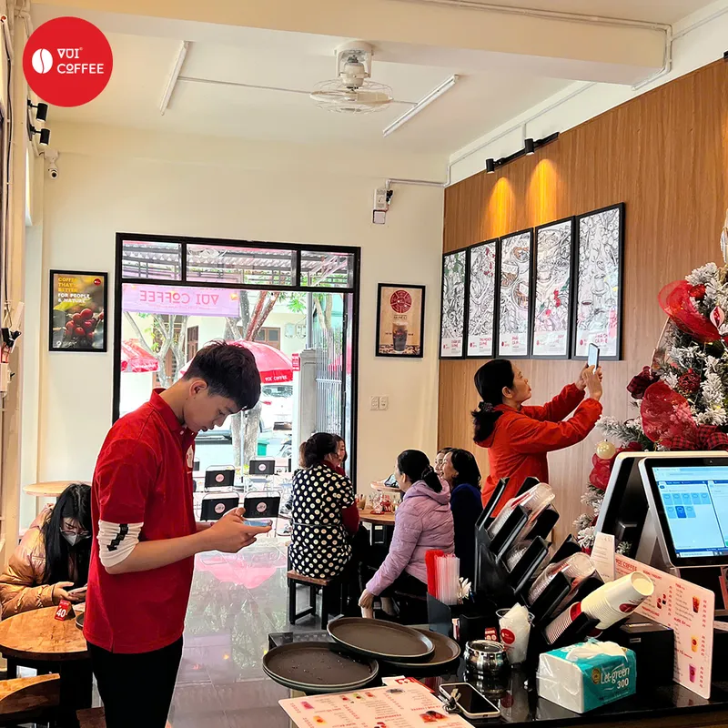 Sản phẩm khu vuc ben trong cua Vui Coffee 58 Duong Van An o Quang Binh — Công Ty Cổ Phần Cà Phê Vui — MST 0311977084