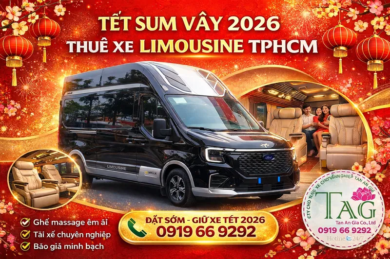 Sản phẩm thue xe choi tet 2026 — Công Ty TNHH DV Du Lịch Vận Tải Tấn An Gia — MST 0311996778