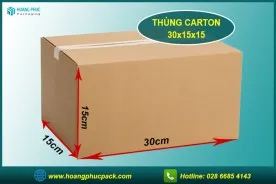 Sản phẩm thung carton 30x15x15_1624892687 — Công Ty TNHH Sản Xuất Công Nghiệp Hoàng Phúc — MST 0312097734