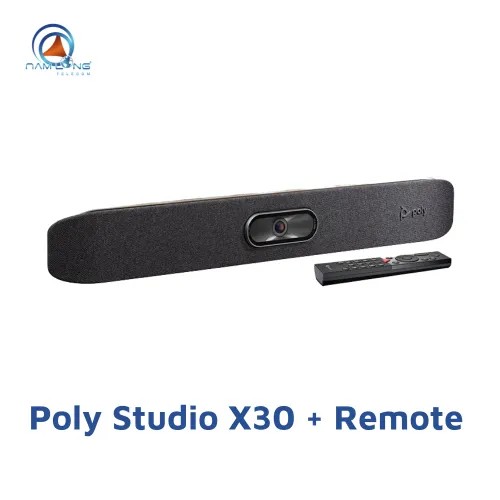 Sản phẩm poly studio x30 with remote 500x500 — Thiết Bị Họp Trực Tuyến, Hội Nghị Truyền Hình - Công Ty CP Viễn Thông Nam Long — MST 0312130325