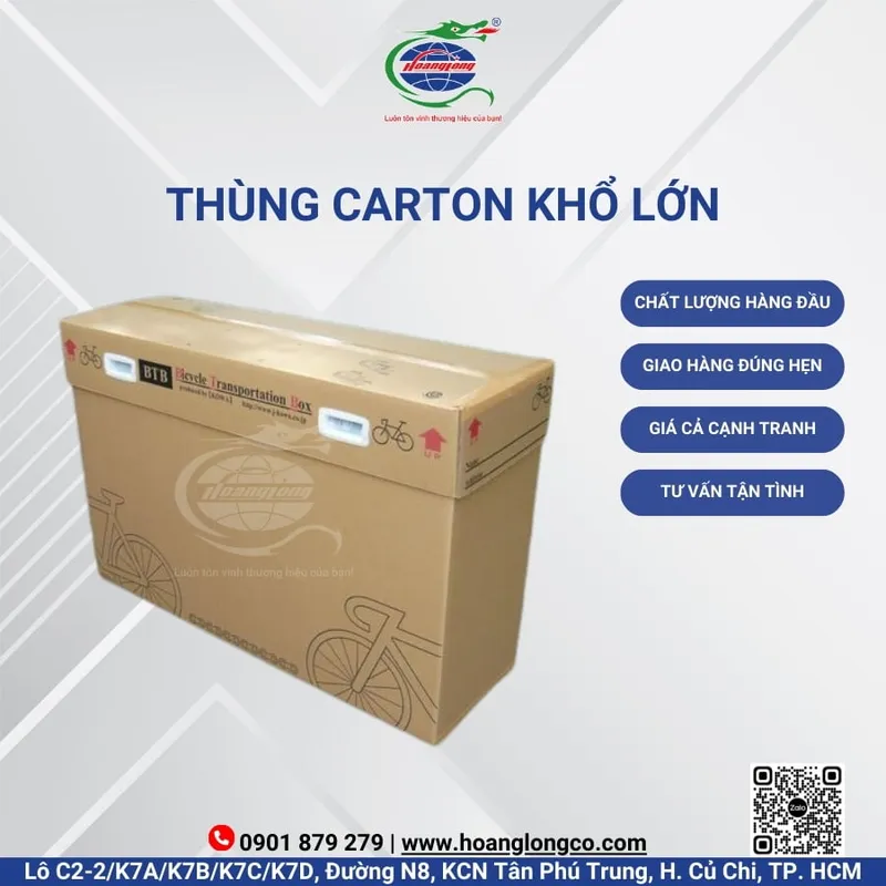Sản phẩm thung carton kho lon — Công Ty Cổ Phần Đầu Tư Xuất Nhập Khẩu Quốc Tế Hoàng Long — MST 0312180069