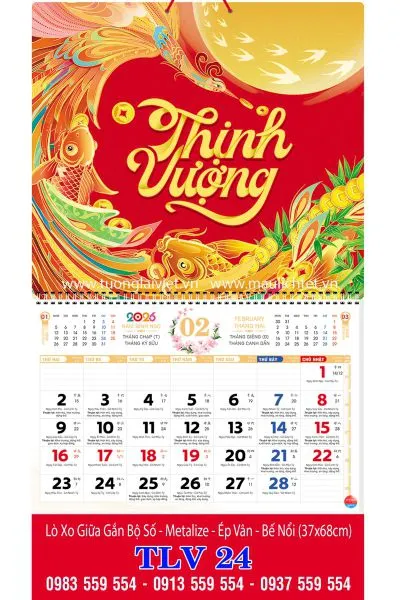Sản phẩm lich lo xo giua bo so xuan thinh vuong — Công Ty TNHH Truyền Thông Trực Tuyến Tương Lai Việt — MST 0312339895