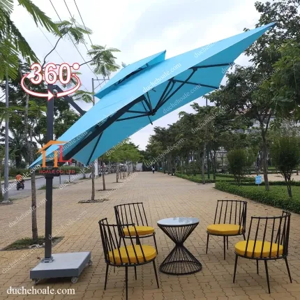 Sản phẩm du che nang lech tam nghieng xoay 360 do xanh duong nhat 3940 — Dù Che Hoa Lê - Công Ty TNHH Sản Xuất Hoa Lê — MST 0312375318
